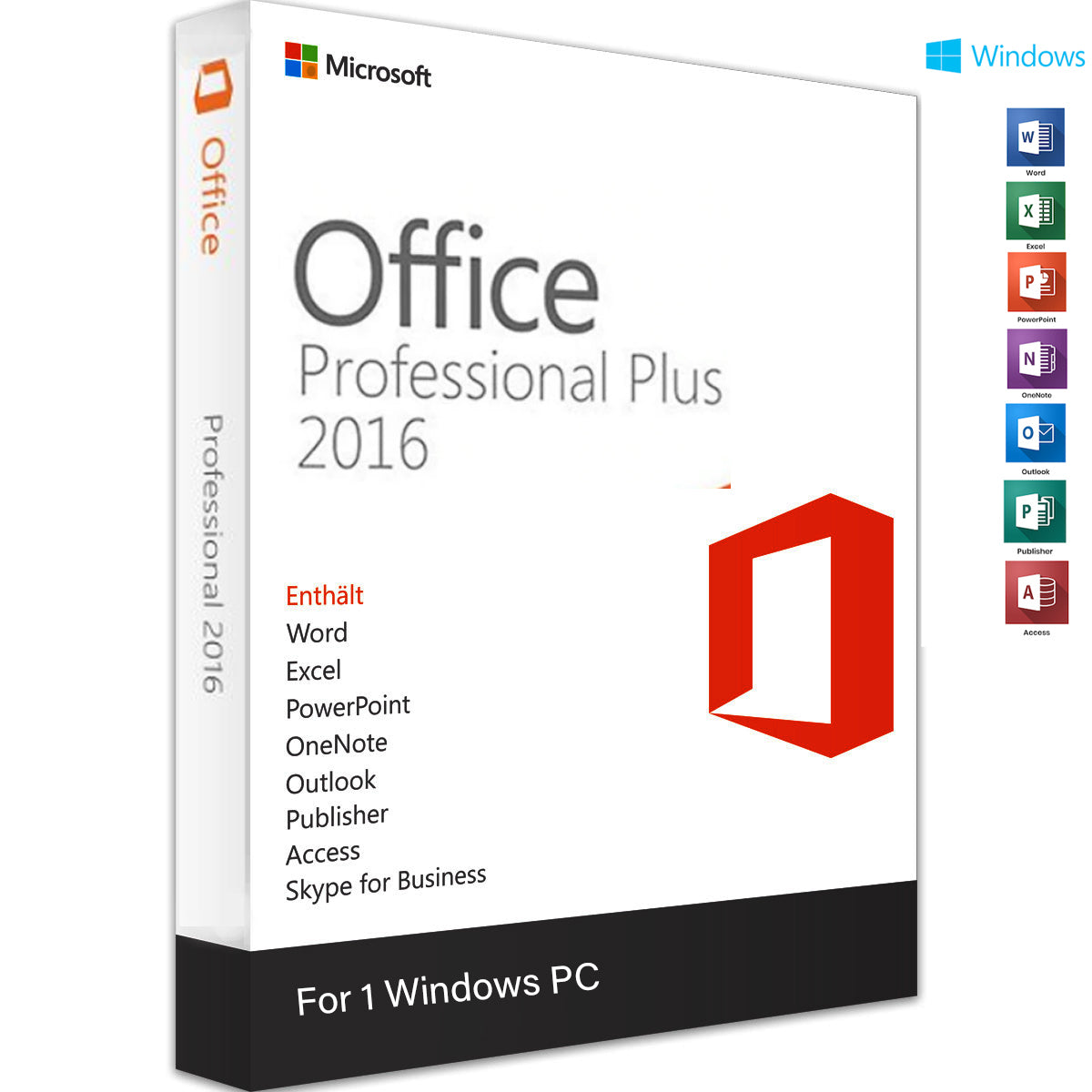 Microsoft Office 2016 Professional Plus Softwarepakket